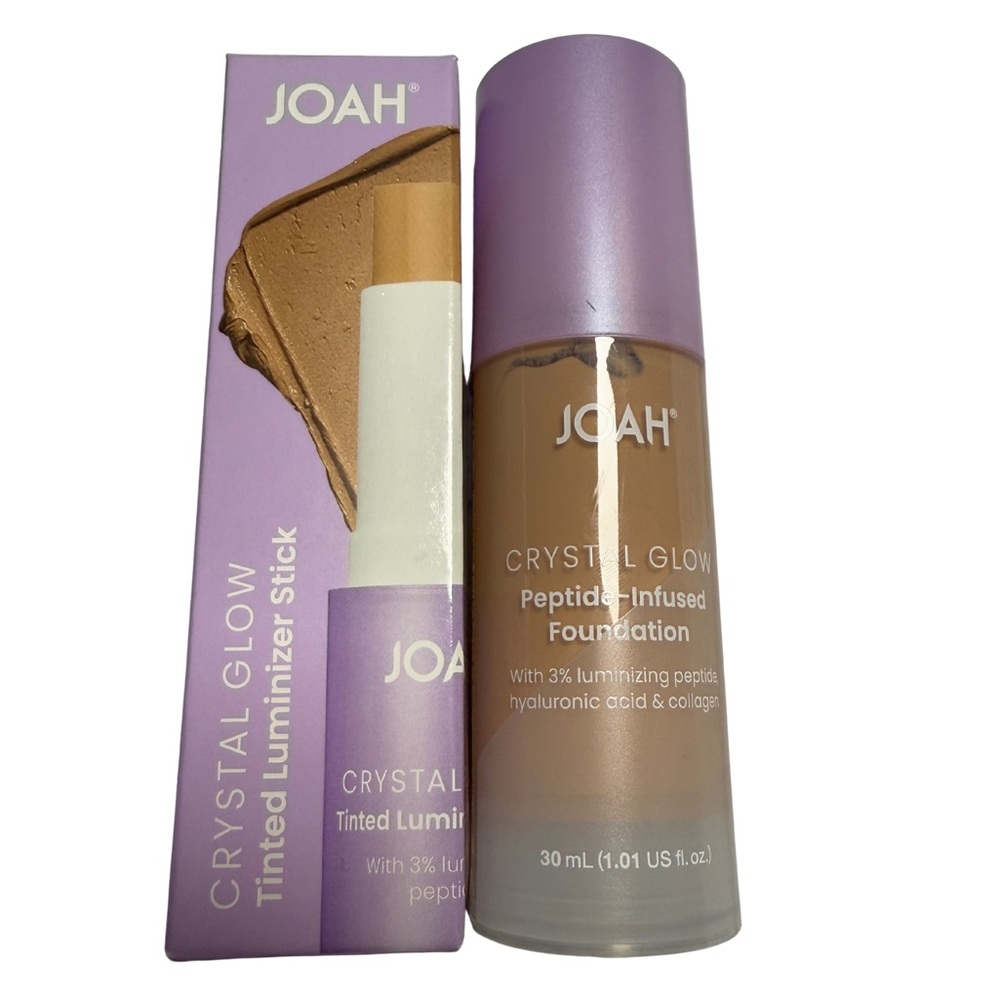 JOAH Crystal Glow Peptide-Infused Foundation and Tinted Luminizer Stick